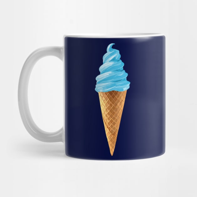 Pastel Blue Soft Serve Ice Cream Cone by Art by Deborah Camp